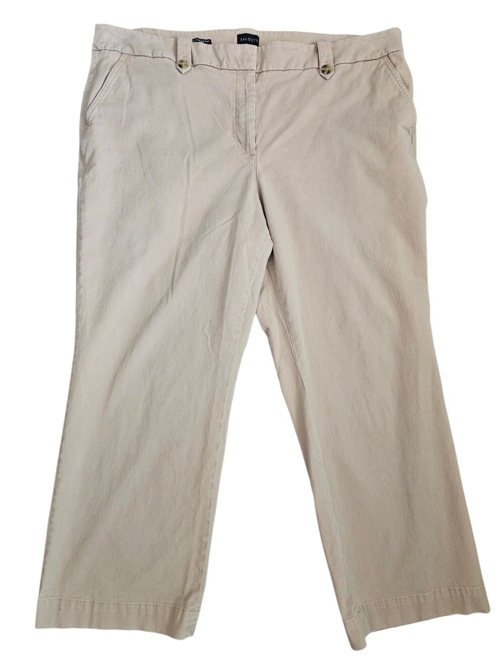 TALBOTS‎ Khaki Stretch Wide Leg Casual Pants Sz 22 Career
